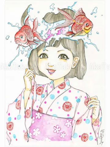 Shintaro Kago Funny Girl 104 original painting