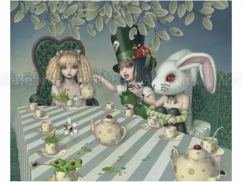 Trevor Brown Green Tea Party original painting