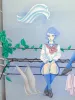 Chika Yamada Mini Original Painting Laundry - close up detail