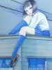 Chika Yamada Mini Original Painting Watching - close up detail
