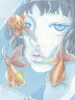 Chika Yamada Full Red Original Painting - detail