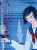 Chika Yamada Red Line Original Painting - detail