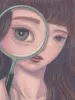 Kana Miyamoto Original Painting I've Been Staring at You - detail