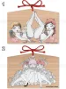 Makiko Sugawa Ema Wish Plaque TOP - Reading with Cat, BOTTOM - Long Autumn Night