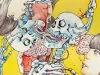 Shintaro Kago Giclee Print Skeleton Kiss 1 - close up details