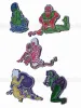 Toshio Saeki Enamel Pins - angled photo to show reflection