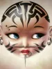 Trevor Brown Tattooed Doll Head Poster close up